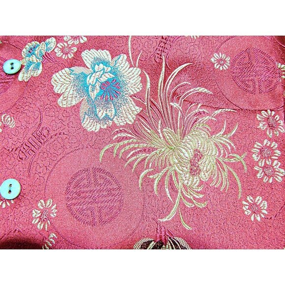 Chicos Burgundy Wine Floral Asian Inspired Collared Blazer Jacket Size 0 XS 4/6 - Picture 11 of 11